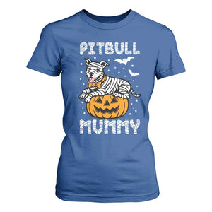 Halloween Dog Lover T Shirt For Women Funny Pitbull Mummy TS12 Royal Blue Print Your Wear