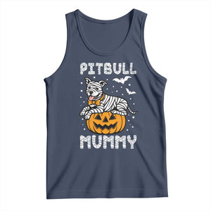 Halloween Dog Lover Tank Top Funny Pitbull Mummy TS12 Navy Print Your Wear