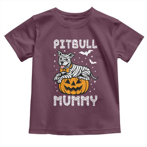 Halloween Dog Lover Toddler T Shirt Funny Pitbull Mummy TS12 Maroon Print Your Wear