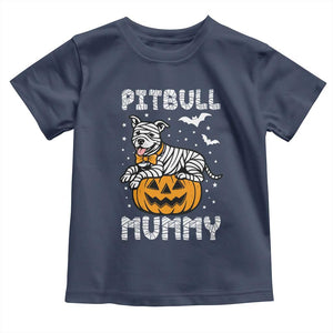 Halloween Dog Lover Toddler T Shirt Funny Pitbull Mummy TS12 Navy Print Your Wear