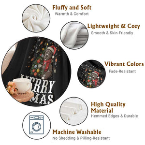 Christmas Pitbull Throw Blanket Funny Merry Pitmas Tree Hug TS12 Print Your Wear