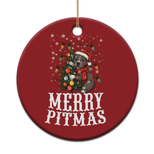 Xmas Pitbull Christmas Ornament Funny Merry Pitmas Tree Hug TS12 Print Your Wear