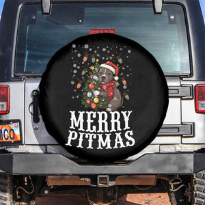 Christmas Pitbull Spare Tire Cover Funny Merry Pitmas Tree Hug TS12 No hole Black Print Your Wear
