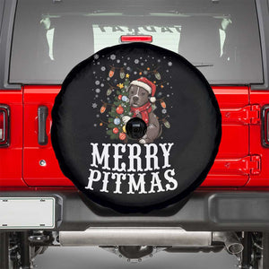 Christmas Pitbull Spare Tire Cover Funny Merry Pitmas Tree Hug TS12 Black Print Your Wear