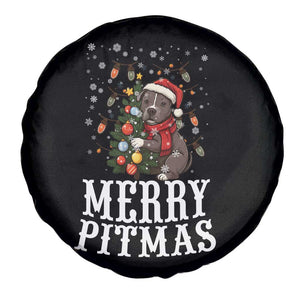Christmas Pitbull Spare Tire Cover Funny Merry Pitmas Tree Hug TS12 Print Your Wear