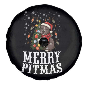 Christmas Pitbull Spare Tire Cover Funny Merry Pitmas Tree Hug TS12 Print Your Wear