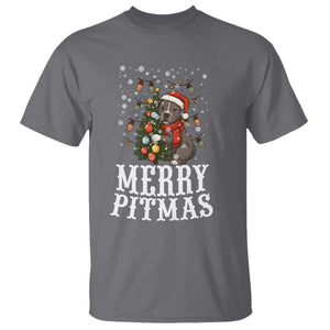 Christmas Pitbull T Shirt Funny Merry Pitmas Tree Hug TS12 Charcoal Print Your Wear