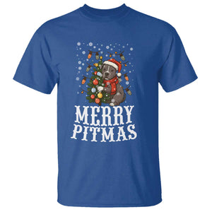 Christmas Pitbull T Shirt Funny Merry Pitmas Tree Hug TS12 Royal Blue Print Your Wear