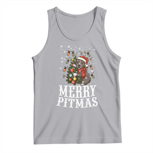 Christmas Pitbull Tank Top Funny Merry Pitmas Tree Hug TS12 Athletic Heather Print Your Wear