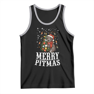 Christmas Pitbull Tank Top Funny Merry Pitmas Tree Hug TS12 Black Athletic Heather Print Your Wear