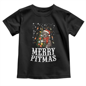 Christmas Pitbull Toddler T Shirt Funny Merry Pitmas Tree Hug TS12 Black Print Your Wear