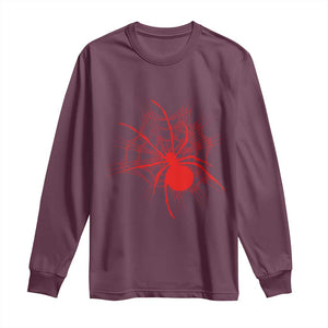 Red Black Widow Spider Long Sleeve Shirt Gothic Spider Web Vintage Horror Gift