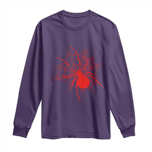 Red Black Widow Spider Long Sleeve Shirt Gothic Spider Web Vintage Horror Gift
