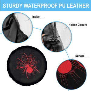 Red Black Widow Spider Spare Tire Cover Gothic Spider Web Vintage Horror Gift TS12 Print Your Wear