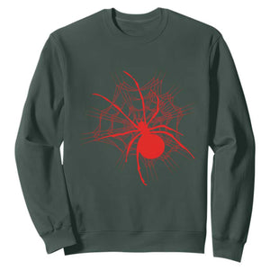 Red Black Widow Spider Sweatshirt Gothic Spider Web Vintage Horror Gift