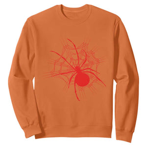 Red Black Widow Spider Sweatshirt Gothic Spider Web Vintage Horror Gift