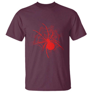 Red Black Widow Spider T Shirt Gothic Spider Web Vintage Horror Gift