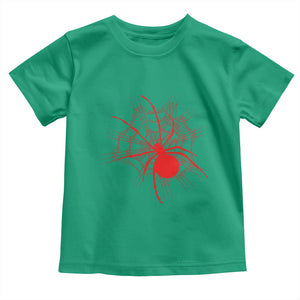 Red Black Widow Spider Toddler T Shirt Gothic Spider Web Vintage Horror Gift