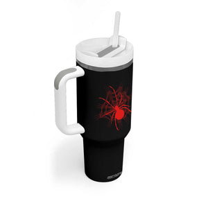 Red Black Widow Spider Tumbler With Handle Gothic Spider Web Vintage Horror Gift TS12 Print Your Wear