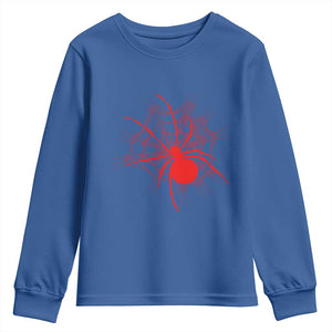 Red Black Widow Spider Youth Sweatshirt Gothic Spider Web Vintage Horror Gift