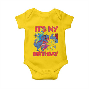 Dino Spider Its My 4th Birthday Baby Onesie Dinosaur Gift For Boys