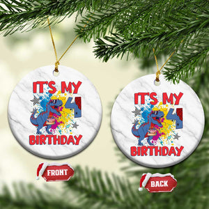 Dino Spider Its My 4th Birthday Ceramic Ornament Dinosaur Gift For Boys