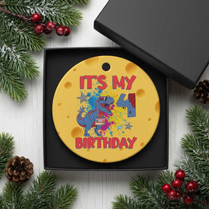 Dino Spider Its My 4th Birthday Ceramic Ornament Dinosaur Gift For Boys