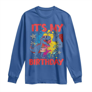 Dino Spider Its My 4th Birthday Long Sleeve Shirt Dinosaur Gift For Boys
