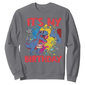 Dino Spider Its My 4th Birthday Sweatshirt Dinosaur Gift For Boys