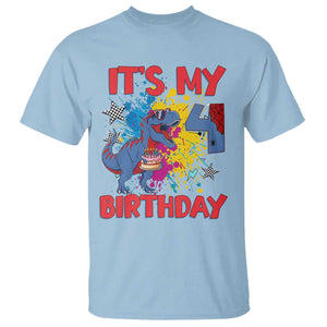 Dino Spider Its My 4th Birthday T Shirt Dinosaur Gift For Boys