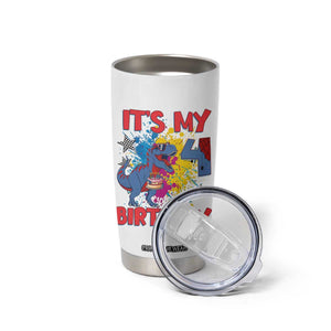 Dino Spider Its My 4th Birthday Tumbler Cup Dinosaur Gift For Boys TS12 Print Your Wear