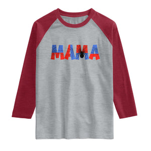 Spooky Mama Spider Web Raglan Shirt Cute Halloween Mom Gift