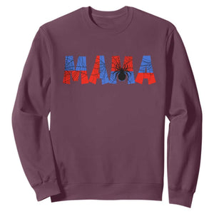 Spooky Mama Spider Web Sweatshirt Cute Halloween Mom Gift