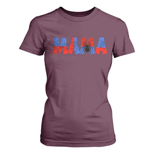Spooky Mama Spider Web T Shirt For Women Cute Halloween Mom Gift
