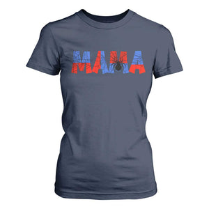 Spooky Mama Spider Web T Shirt For Women Cute Halloween Mom Gift