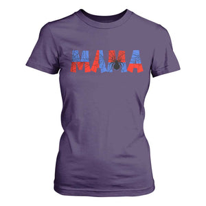 Spooky Mama Spider Web T Shirt For Women Cute Halloween Mom Gift