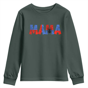 Spooky Mama Spider Web Youth Sweatshirt Cute Halloween Mom Gift