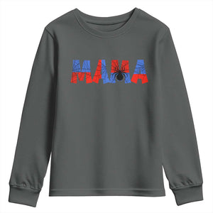 Spooky Mama Spider Web Youth Sweatshirt Cute Halloween Mom Gift