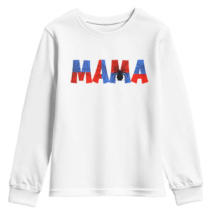 Spooky Mama Spider Web Youth Sweatshirt Cute Halloween Mom Gift