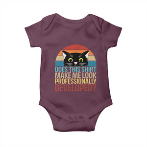 Vintage Black Cat Baby Onesie Does This Shirt Make Me Look Professionally Developed