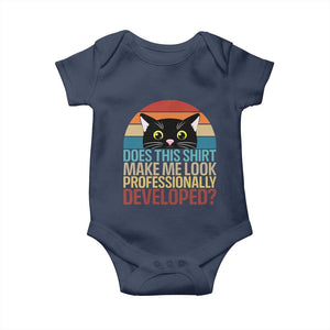 Vintage Black Cat Baby Onesie Does This Shirt Make Me Look Professionally Developed
