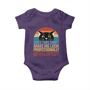 Vintage Black Cat Baby Onesie Does This Shirt Make Me Look Professionally Developed