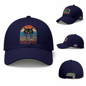 Vintage Black Cat Baseball Cap Does This Shirt Make Me Look Professionally Developed