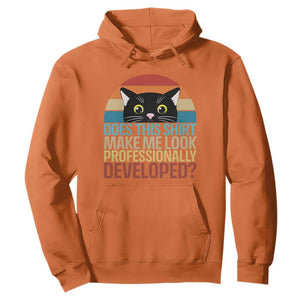 Vintage Black Cat Hoodie Does This Shirt Make Me Look Professionally Developed