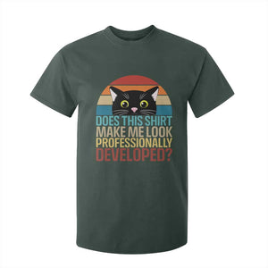 Vintage Black Cat T Shirt For Kid Does This Shirt Make Me Look Professionally Developed