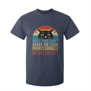 Vintage Black Cat T Shirt For Kid Does This Shirt Make Me Look Professionally Developed