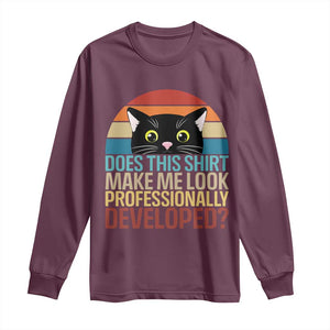 Vintage Black Cat Long Sleeve Shirt Does This Shirt Make Me Look Professionally Developed