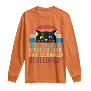 Vintage Black Cat Long Sleeve Shirt Does This Shirt Make Me Look Professionally Developed
