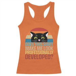Vintage Black Cat Racerback Tank Top Does This Shirt Make Me Look Professionally Developed