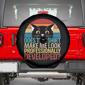 Vintage Black Cat Spare Tire Cover Does This Shirt Make Me Look Professionally Developed TS12 Black Print Your Wear